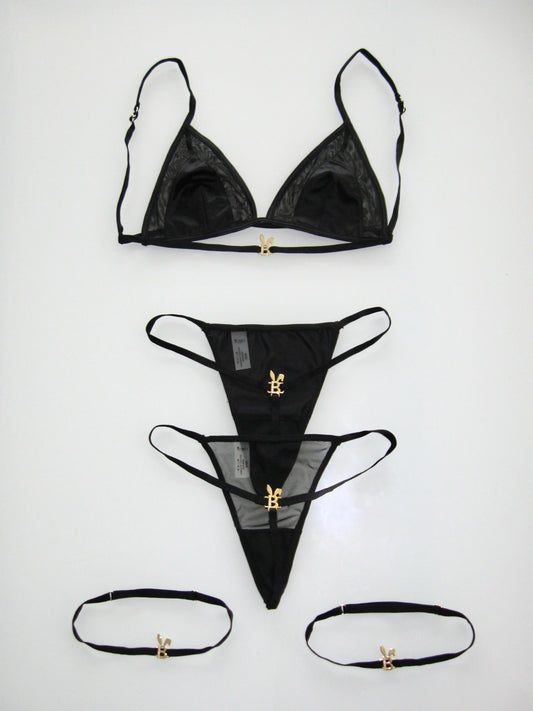 LINGERIE SET IN BLACK - BUNNIES' ROOM