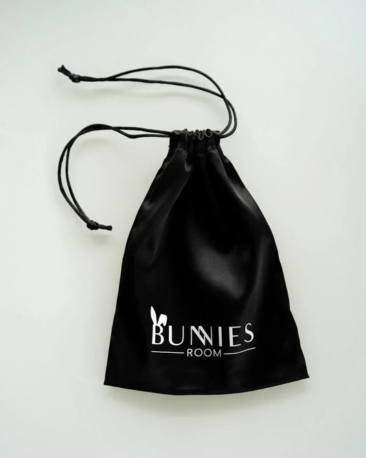 Black Satin Pouch - BUNNIES ROOM