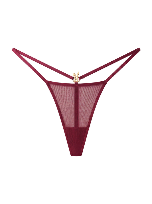MESH G-STRING IN RED WINE