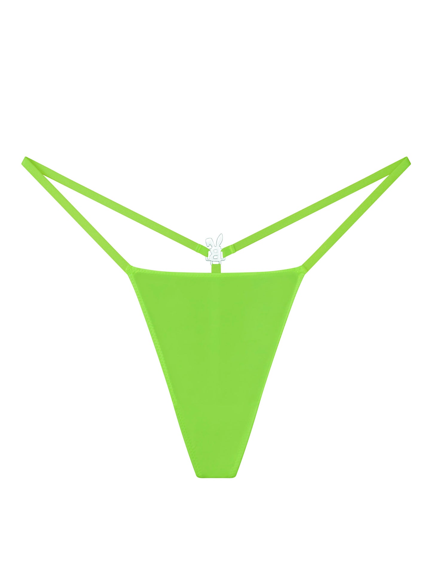 ICED OUT BUNNY G-STRING THONG IN NEON GREEN