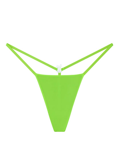 ICED OUT BUNNY G-STRING THONG IN NEON GREEN