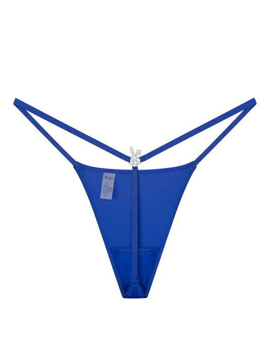 ICED OUT BUNNY G-STRING THONG IN ROYAL BLUE