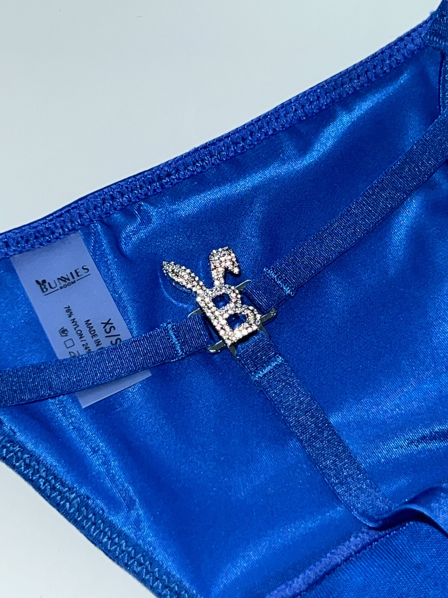 ICED OUT BUNNY G-STRING THONG IN ROYAL BLUE