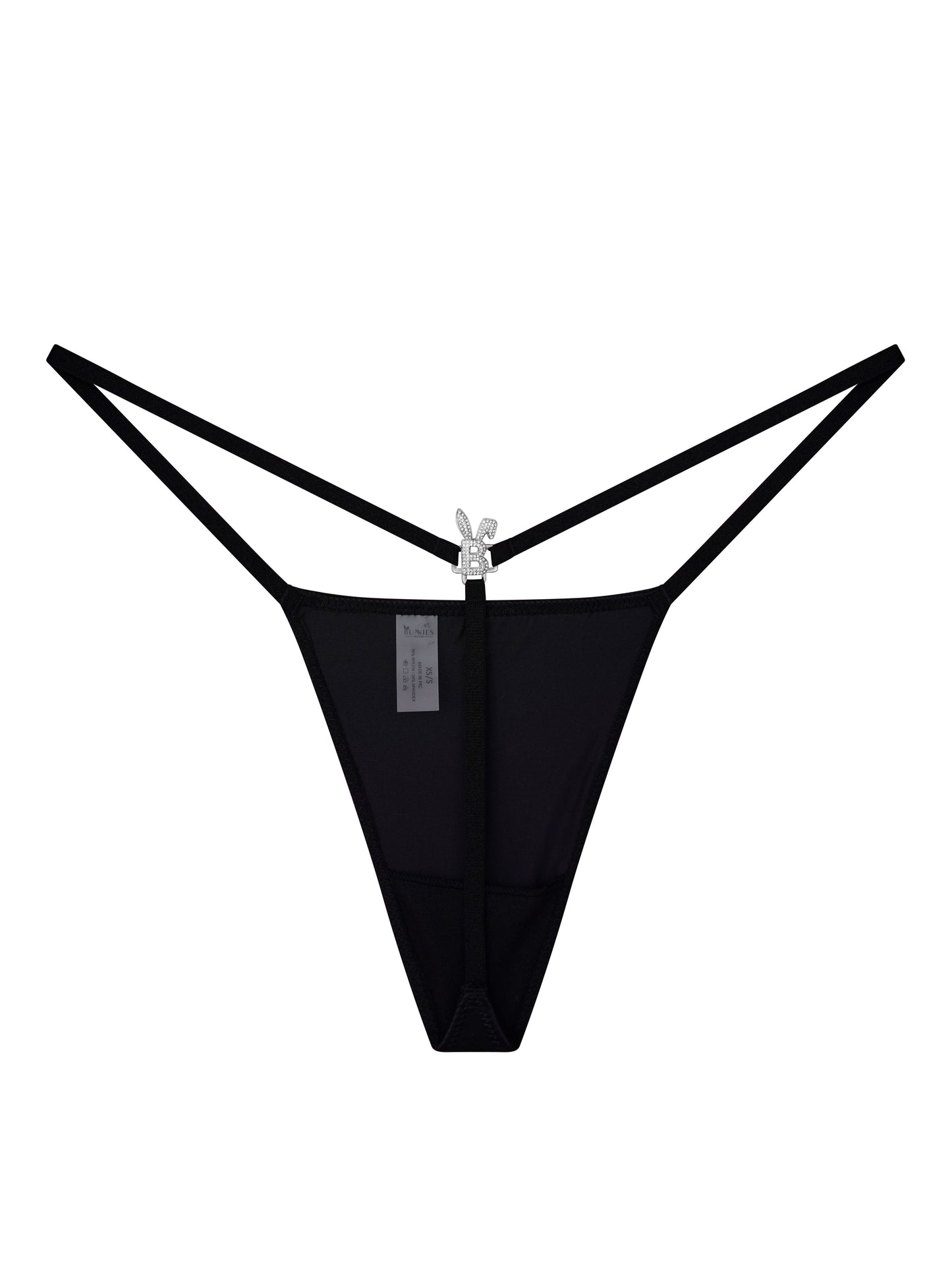 ICED OUT BUNNY G-STRING THONG IN BLACK