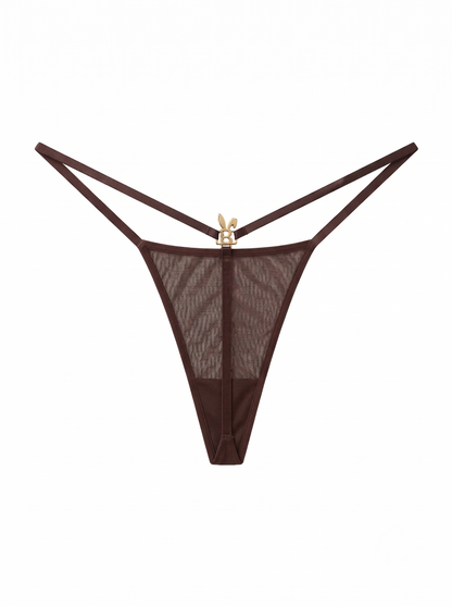 MESH G-STRING IN ESPRESSO BROWN