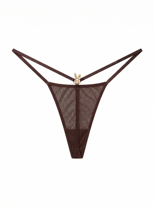 MESH G-STRING IN ESPRESSO BROWN