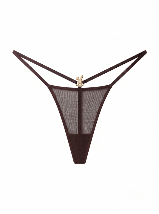 MESH G-STRING IN ESPRESSO BROWN