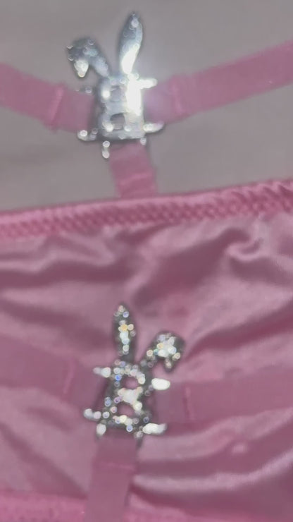 ICED OUT BUNNY G-STRING THONG IN PINK