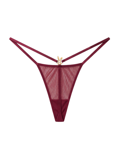 MESH G-STRING IN RED WINE