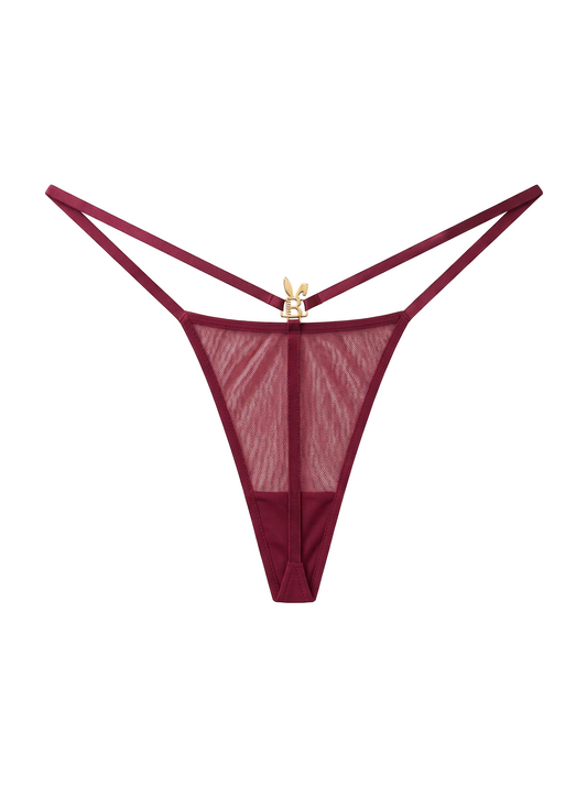 MESH G-STRING IN RED WINE
